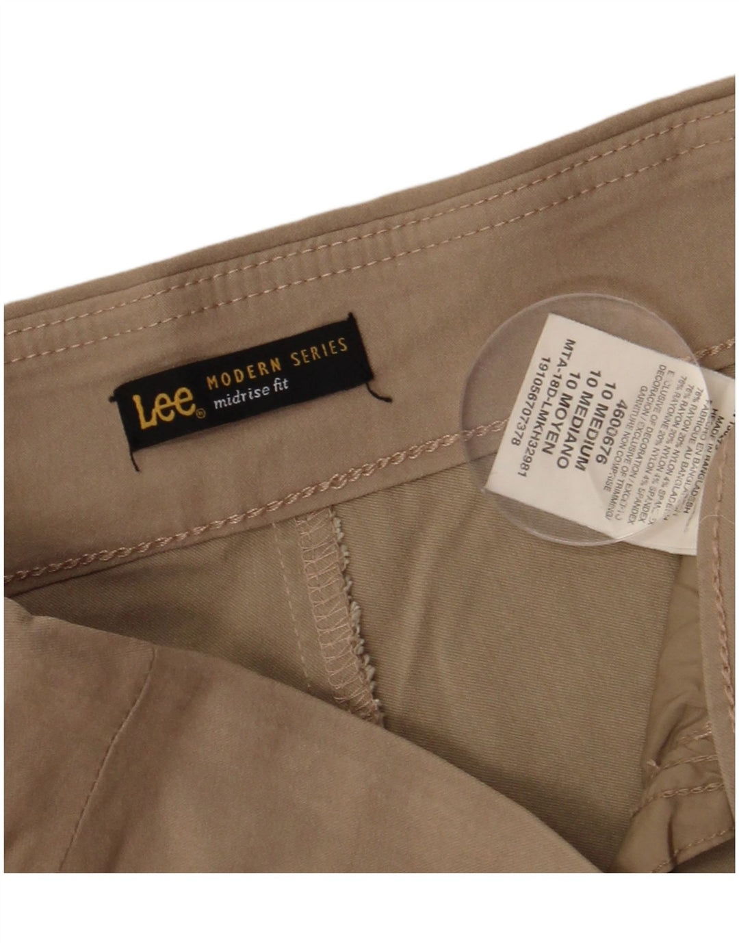 Pantaloni capri da donna LEE Modern Series a vita media US 10 Large W30 L21 Beige