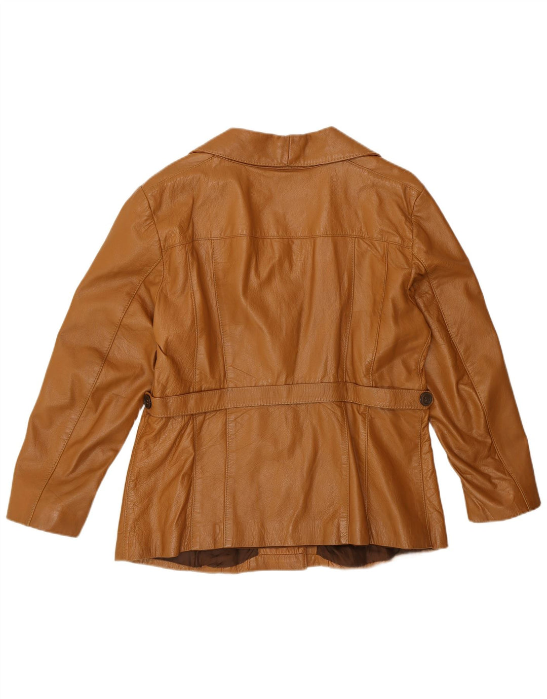 Giacca in pelle vintage da donna UK 12 Marrone medio