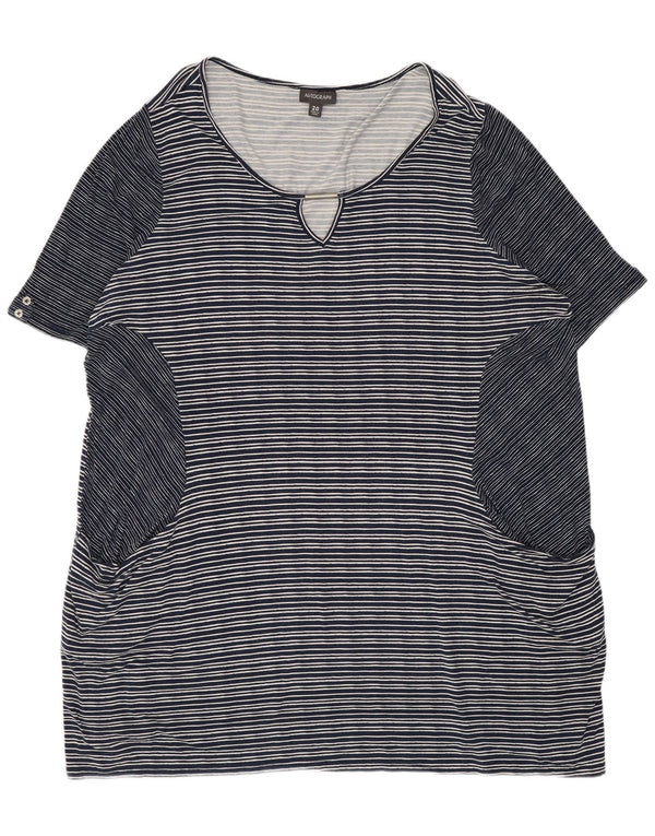 Abito t-shirt autografo da donna Marks & Spencer UK 20 2XL Blu navy a righe