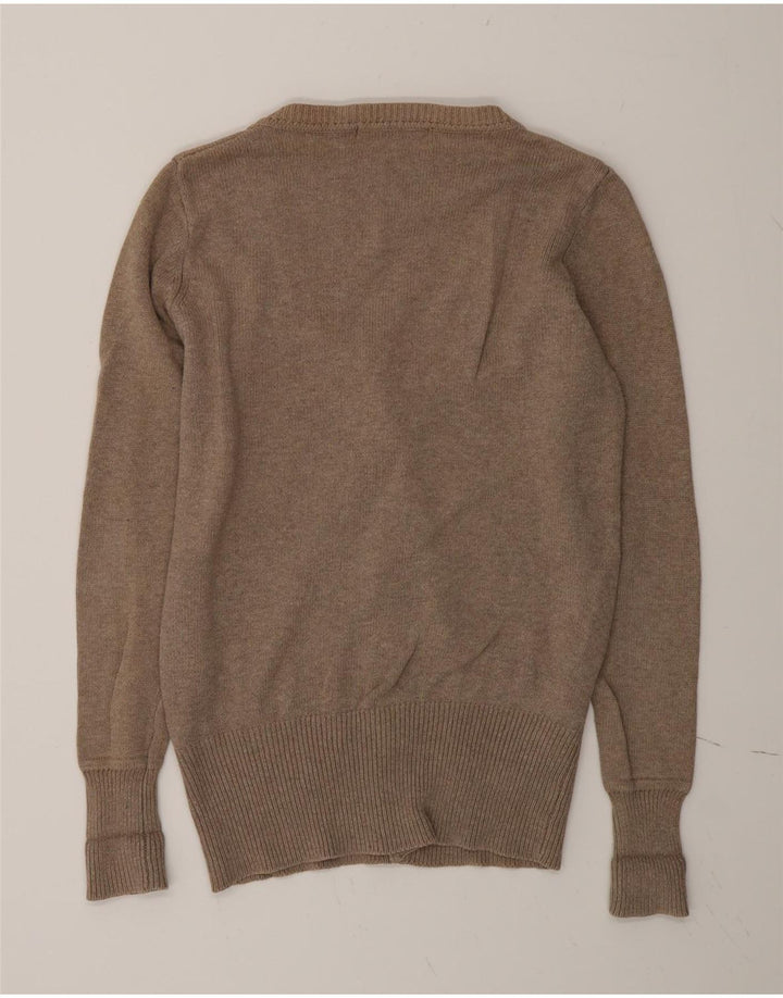 Maglione cardigan da donna Zara UK 16 grande cotone grigio
