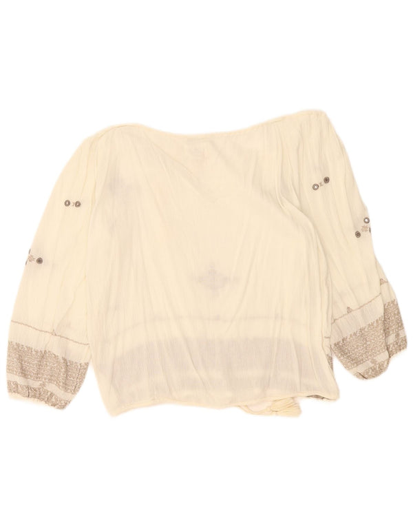 Polo Ralph Lauren Camicetta con maniche a 3/4 da donna UK 6 XS Bianco floreale
