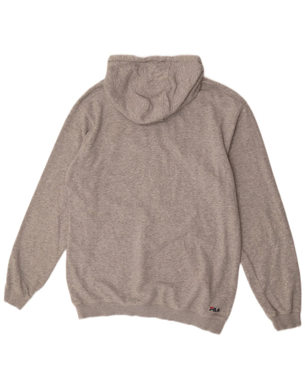 Felpa con cappuccio grafica da uomo Fila XL in cotone grigio