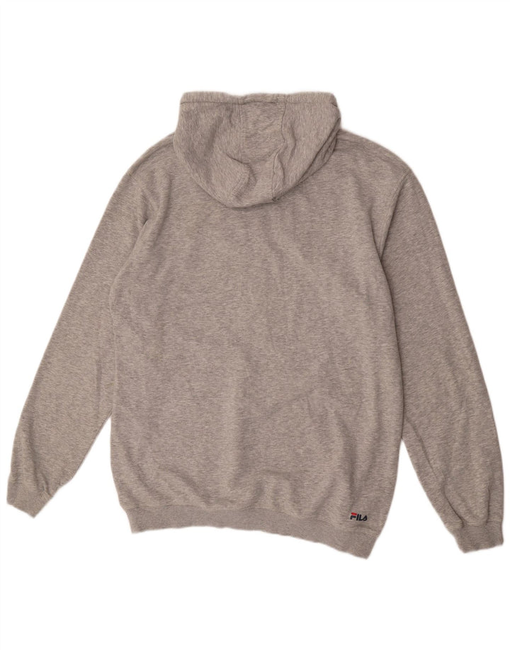 Felpa con cappuccio grafica da uomo Fila XL in cotone grigio