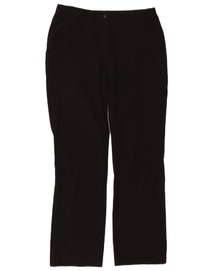 Pantaloni chino dritti da donna ROHAN UK 12 Medium W30 L30 Nero Poliammide