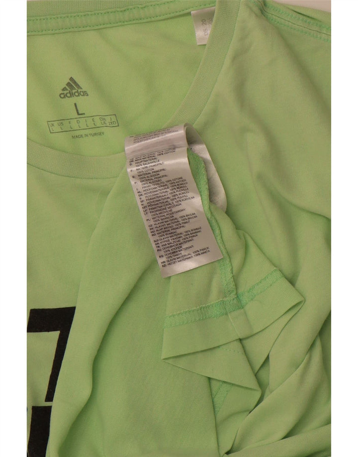 T-shirt grafica da uomo ADIDAS Top grande in cotone verde