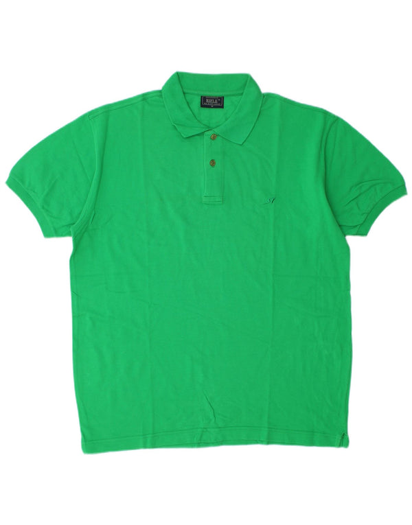 Polo da uomo Rifle in cotone verde medio