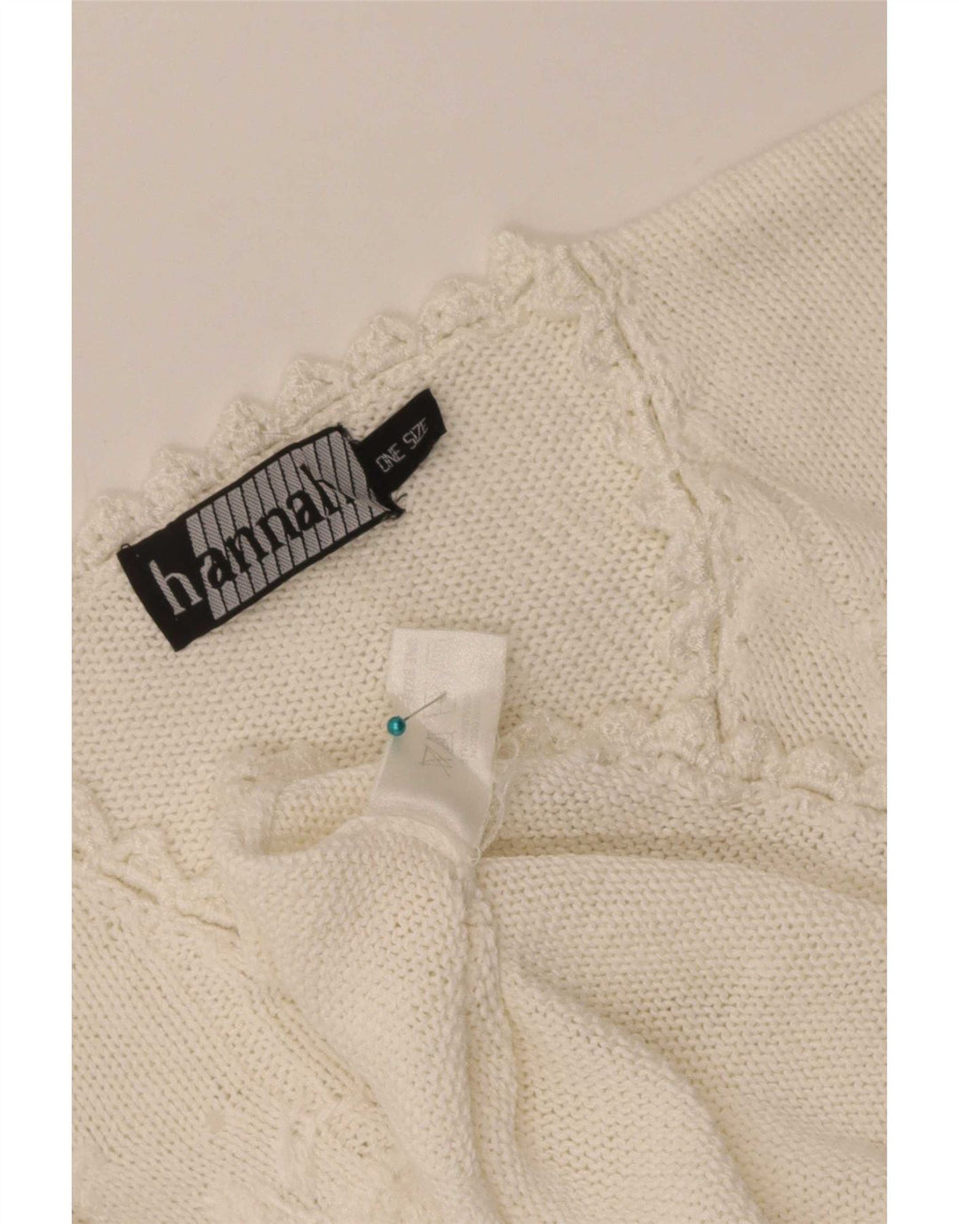 Maglione da donna con scollo a V Hannah, taglia unica, ramiè bianco