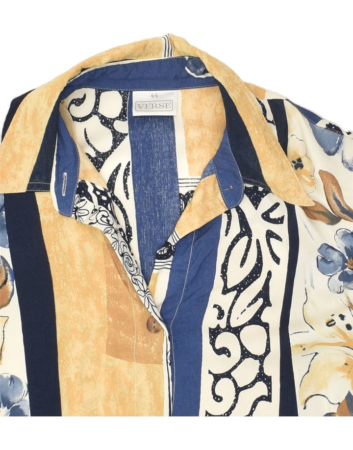 VERSE Womens Shirt Blouse EU 44 XL Beige Floral Viscose | Vintage Verse | Thrift | Second-Hand Verse | Used Clothing | Messina Hembry 