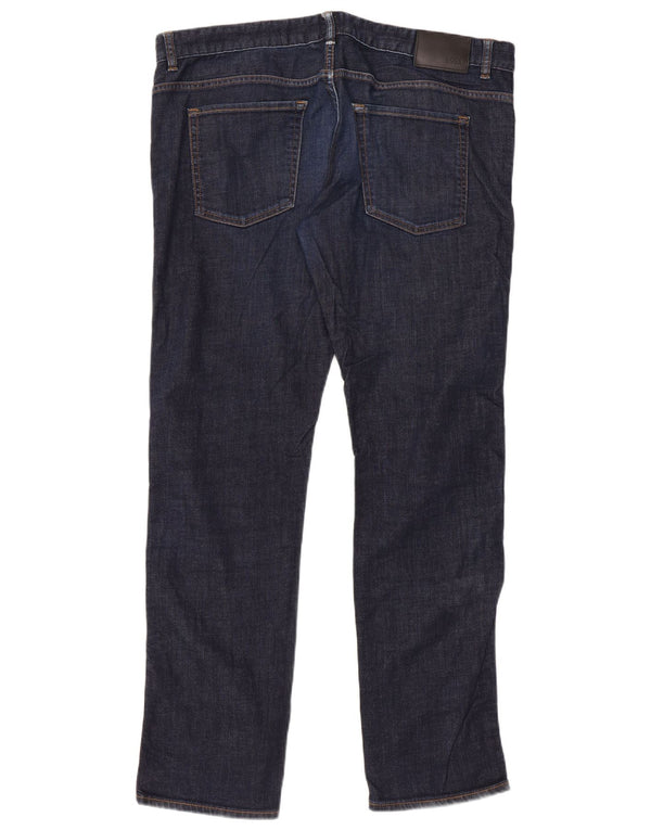 Jeans dritti da uomo Hugo Boss W38 L32 cotone blu navy