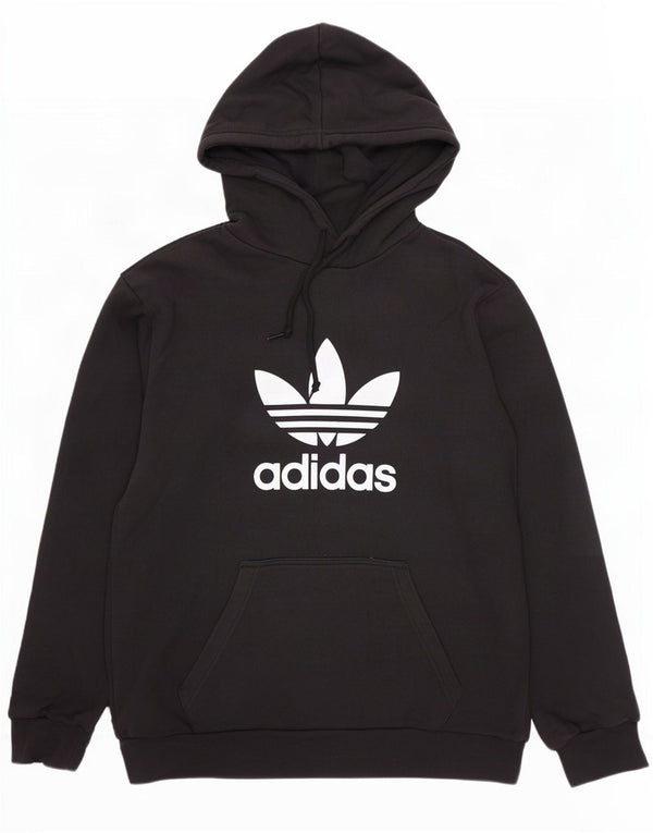 Felpa con cappuccio grafica da uomo Adidas, cotone medio nero