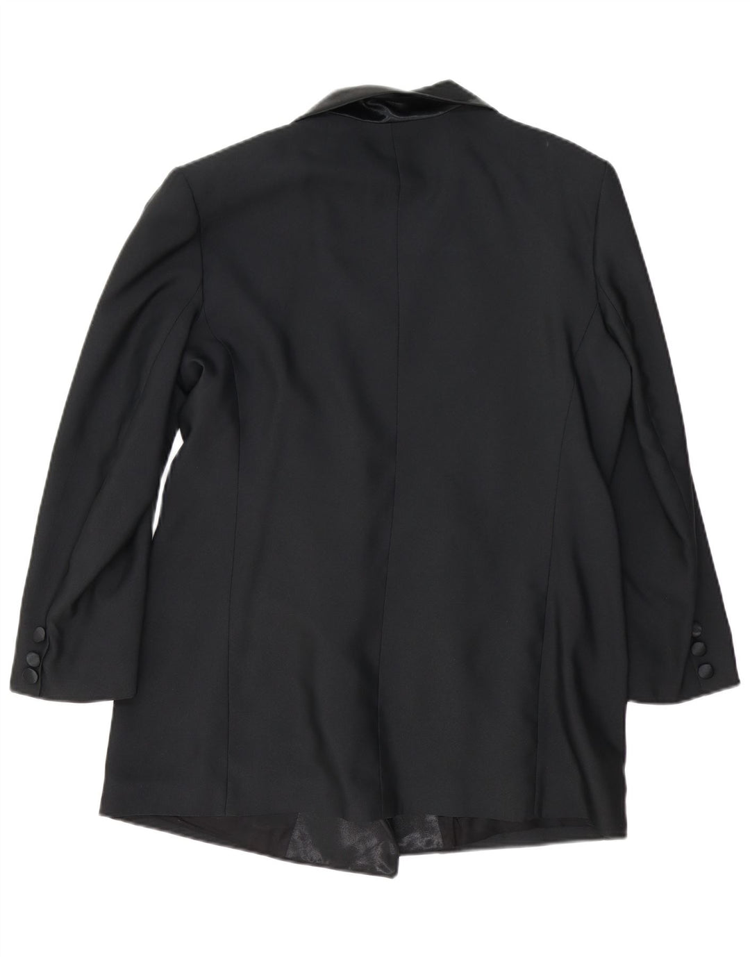 Giacca blazer doppiopetto vintage da donna UK 14 grande nera