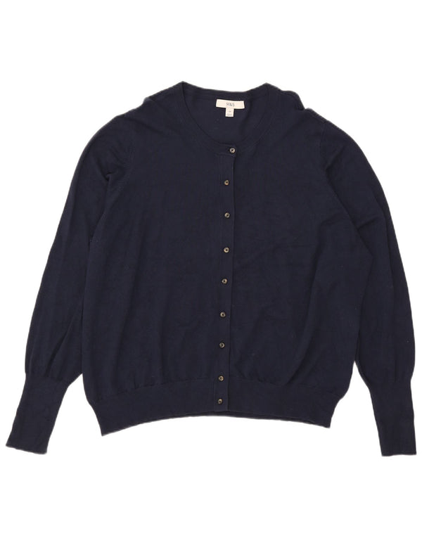 Maglione cardigan da donna Marks & Spencer UK 24 4XL viscosa blu navy