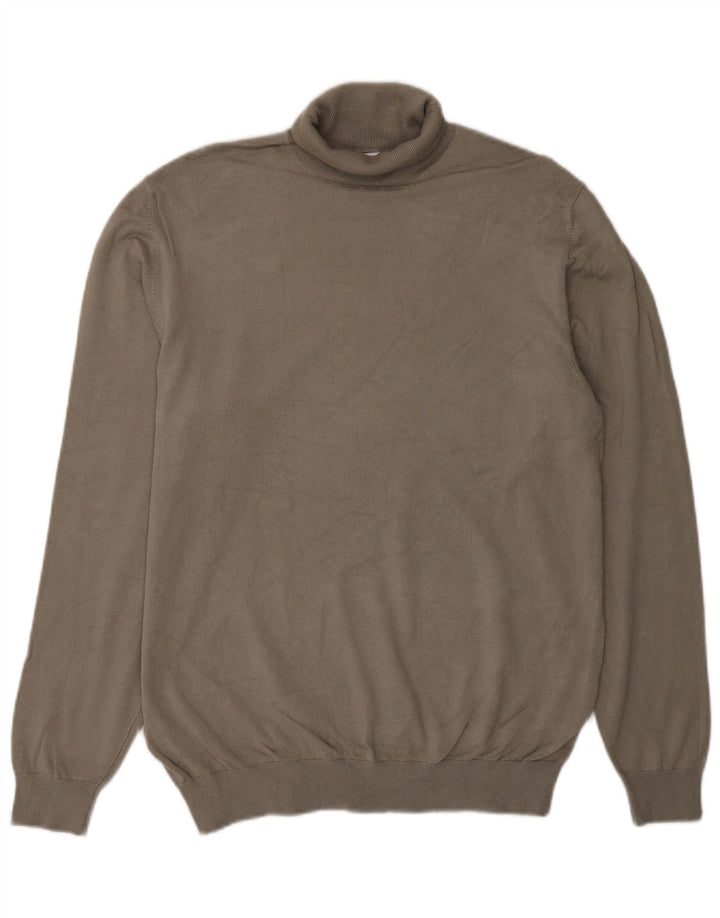 Maglione Zara da uomo a collo alto in viscosa grigio medio