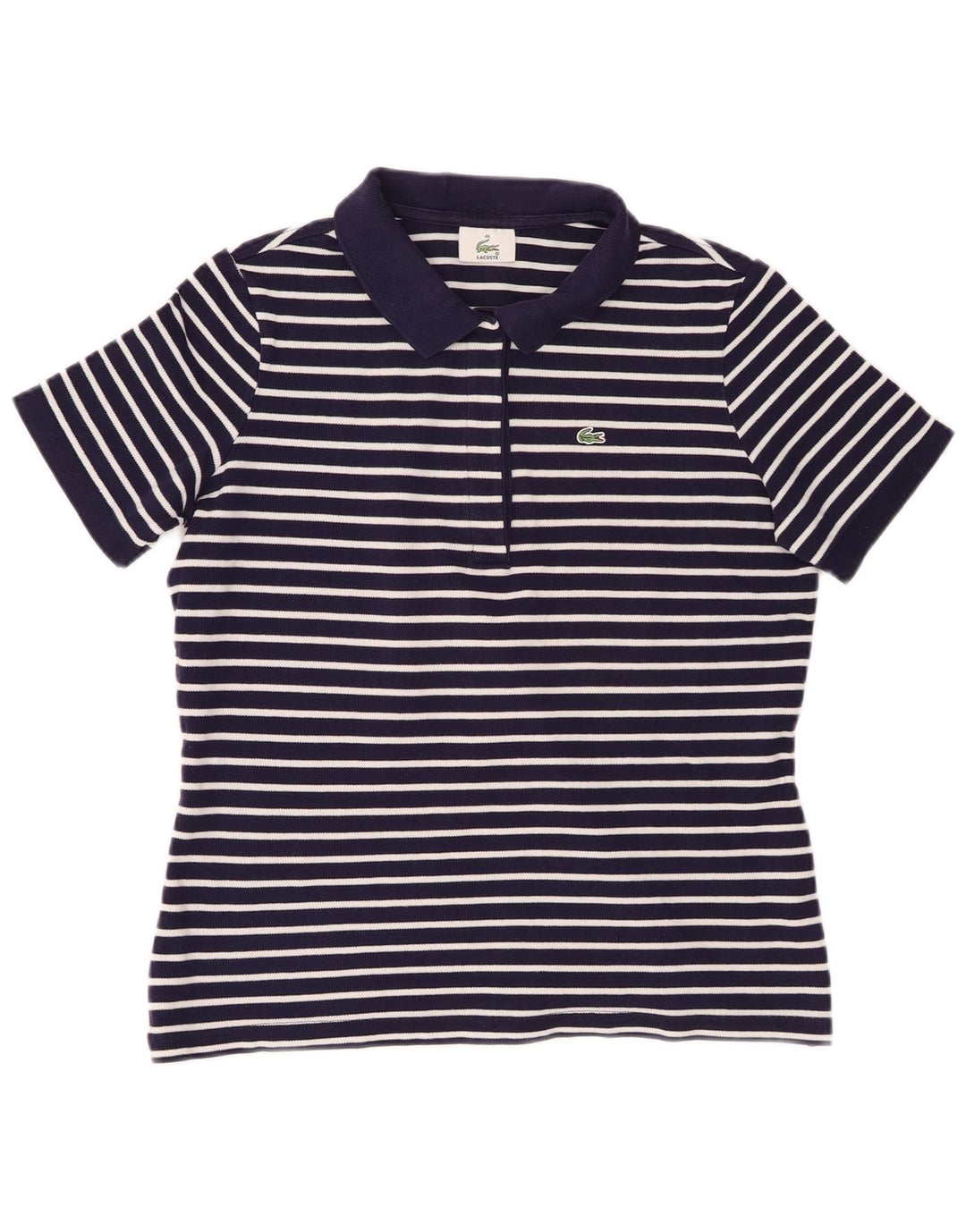 Polo da donna Lacoste taglia 46 XL a righe blu navy