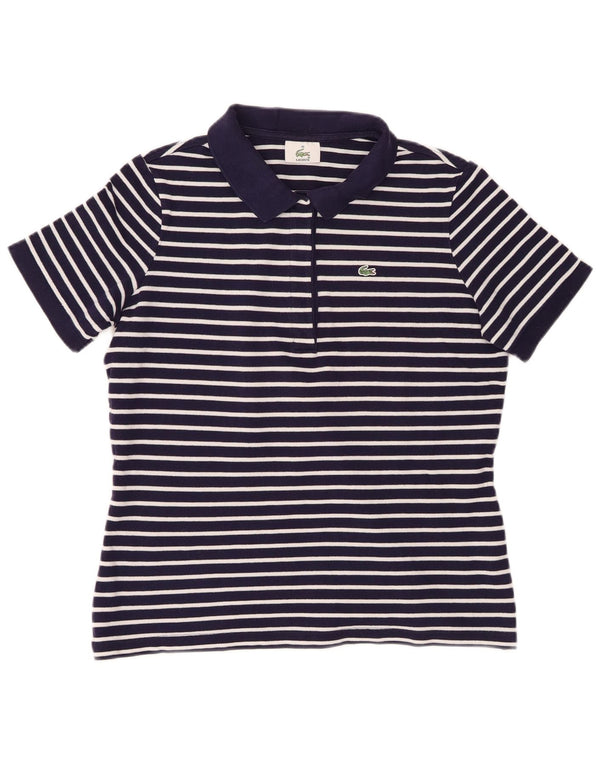 Polo da donna Lacoste taglia 46 XL a righe blu navy