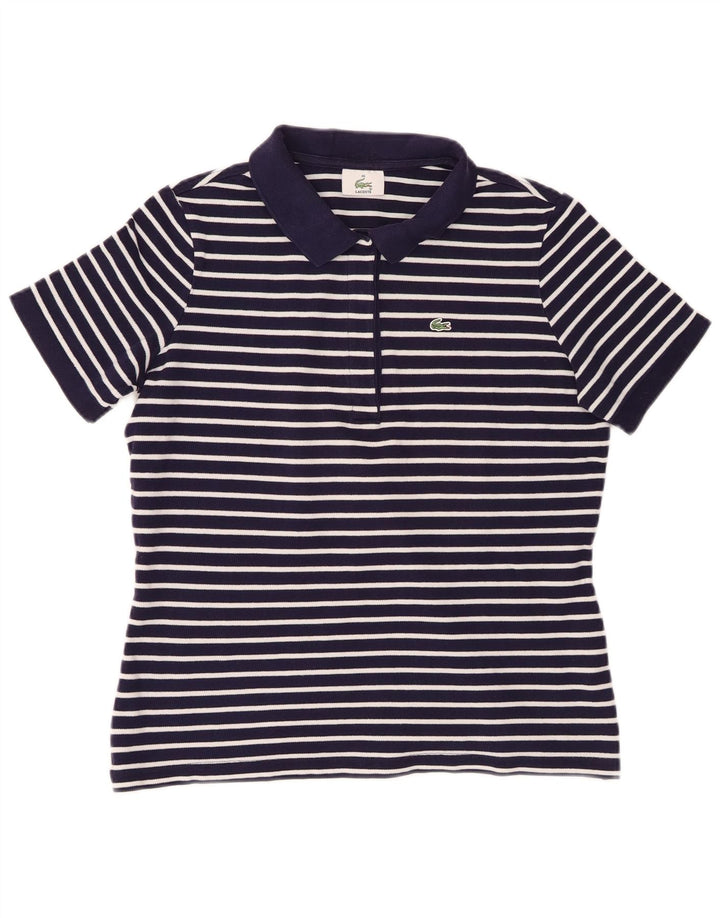 Polo da donna Lacoste taglia 46 XL a righe blu navy