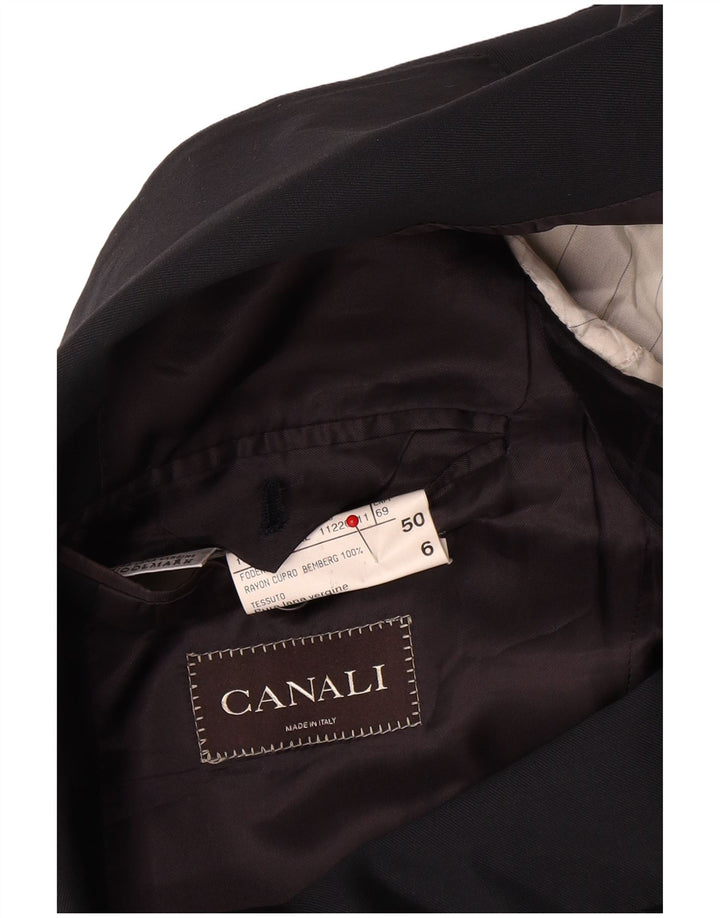 Giacca Blazer da Uomo a 2 Bottoni Canali IT 50 Large in Lana Blu Navy