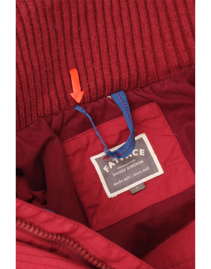 Giacca a vento con cappuccio da uomo Fat Face UK 36 piccola in nylon rosso