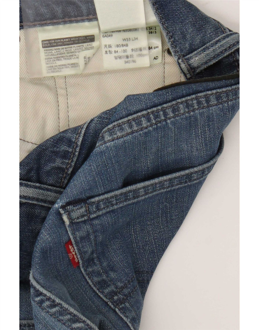 Jeans slim da uomo Levi's W33 L34 cotone blu
