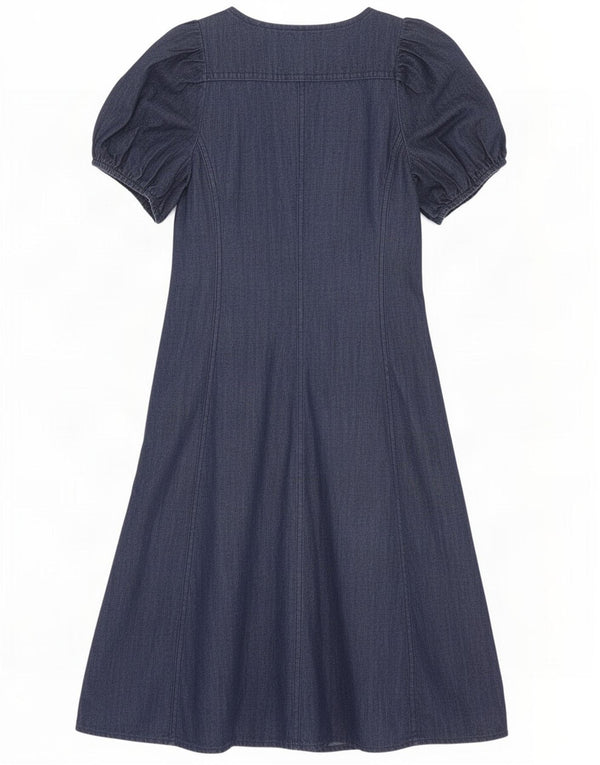 Abito in denim da donna Zara UK 10 piccolo in cotone blu navy