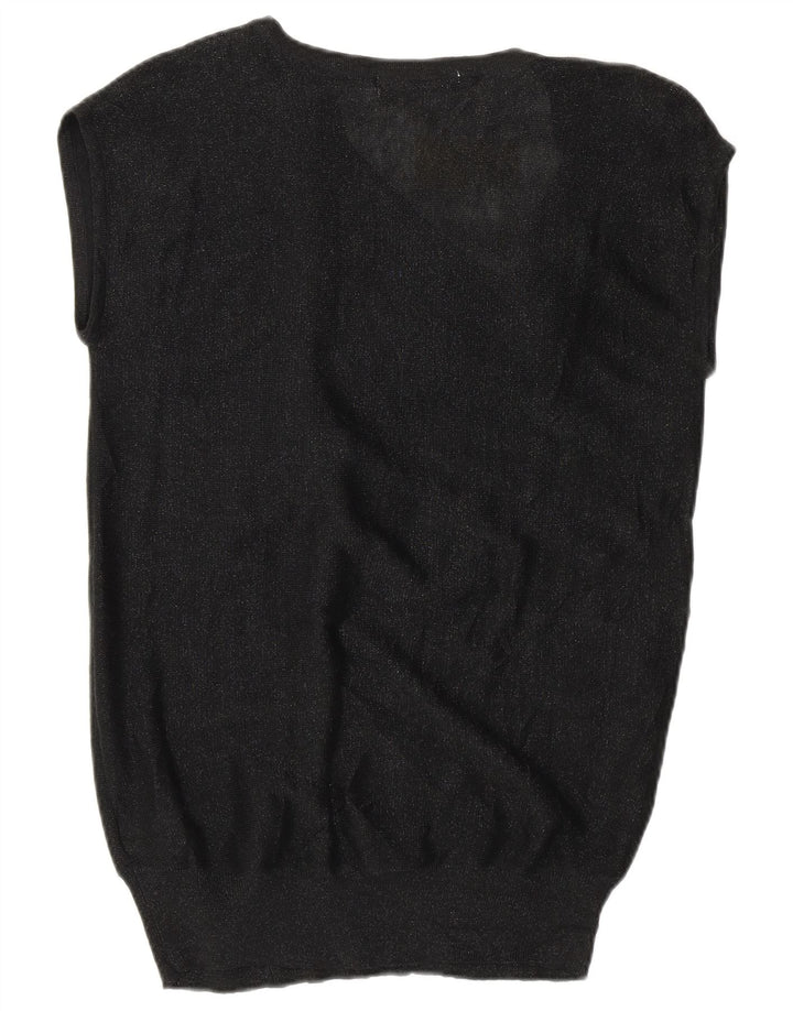 Camicetta senza maniche da donna Michael Kors Top UK 10 piccolo cotone nero