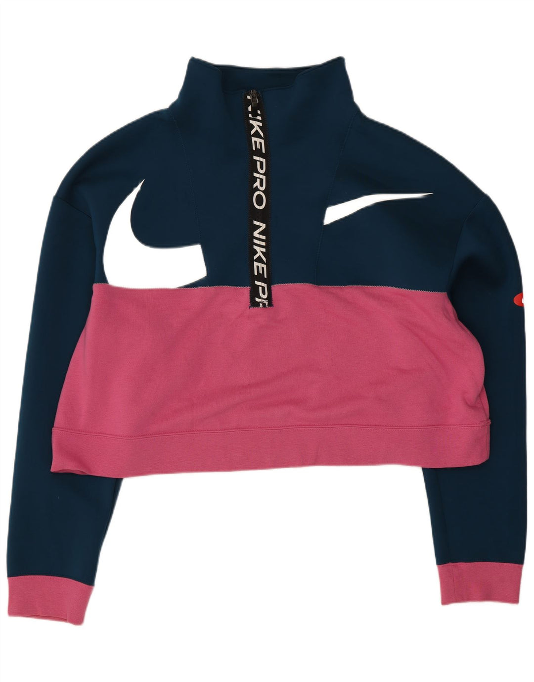 Felpa con grafica Nike da donna, maglione UK 16, grande, blu navy, color block