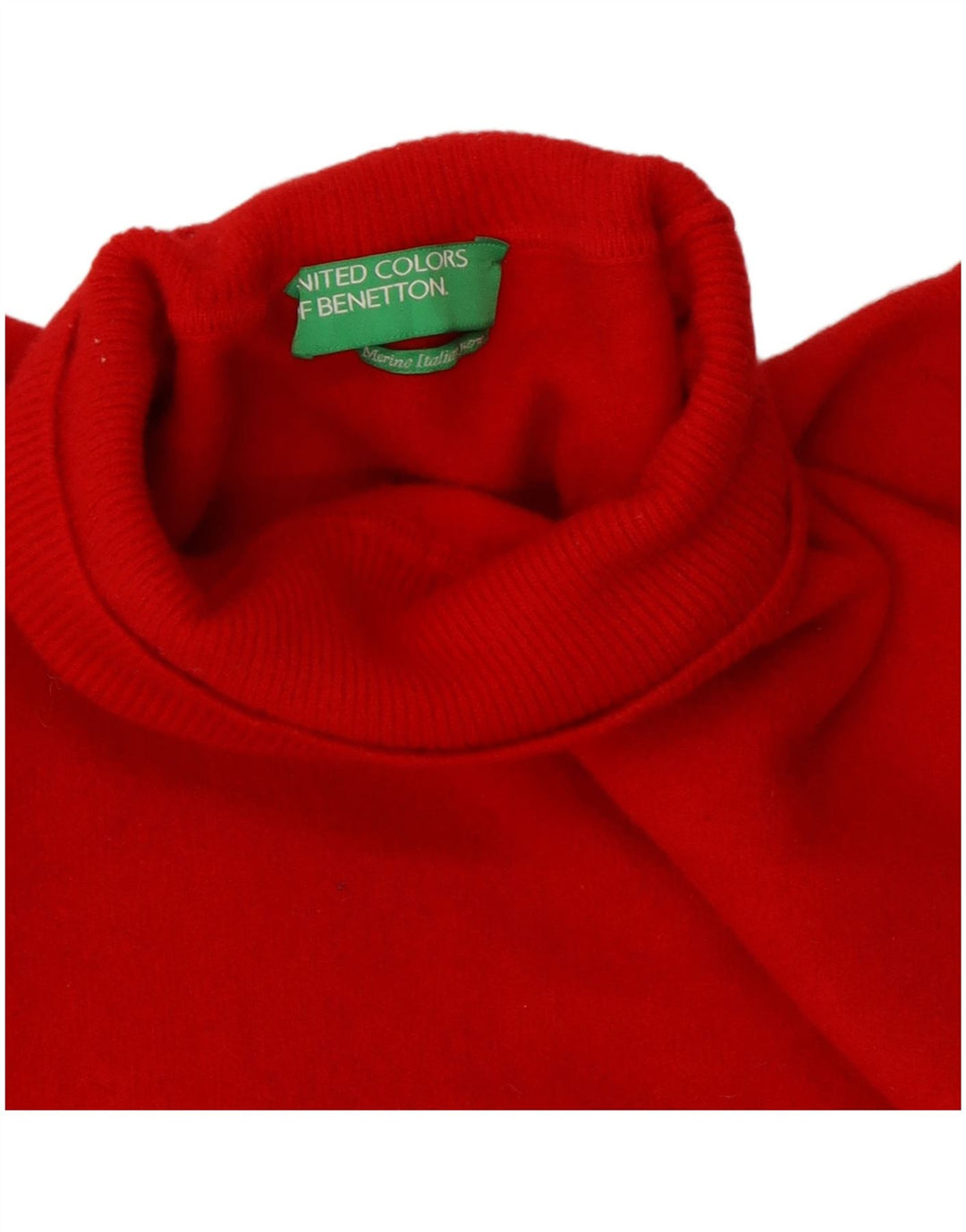 Maglione maglione corto da donna Benetton con collo alto UK 10 piccolo rosso