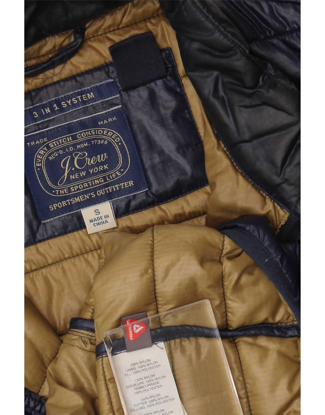 Gilet imbottito da uomo J. Crew UK 36 piccolo in nylon blu navy