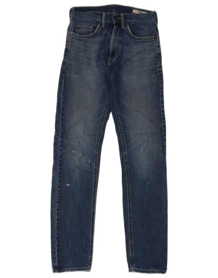 Jeans slim invecchiati da uomo Marks & Spencer W28 L33 cotone blu