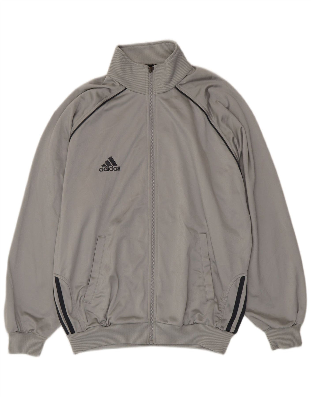 Giacca da tuta da uomo dalla vestibilità ampia Adidas UK 40/42 Poliestere grigio medio