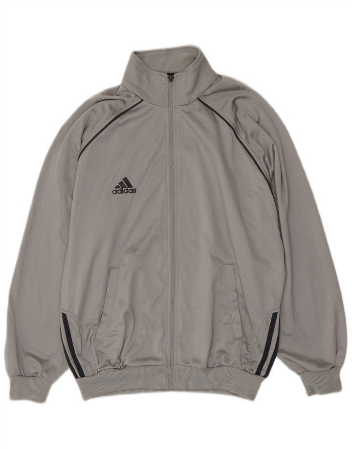 Giacca da tuta da uomo dalla vestibilità ampia Adidas UK 40/42 Poliestere grigio medio