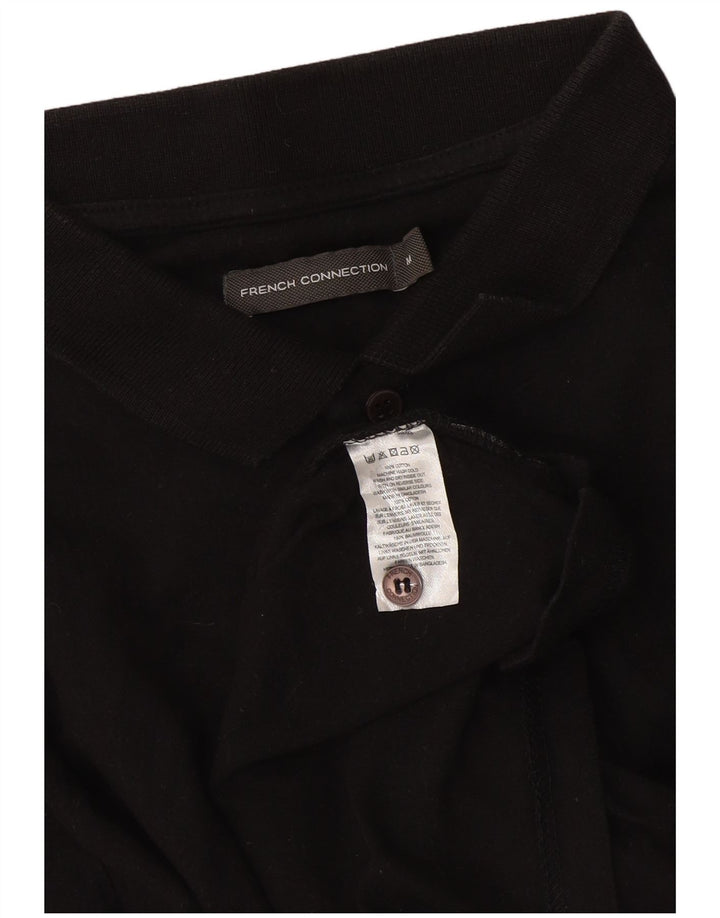 Polo da uomo a maniche lunghe French Connection in cotone nero medio