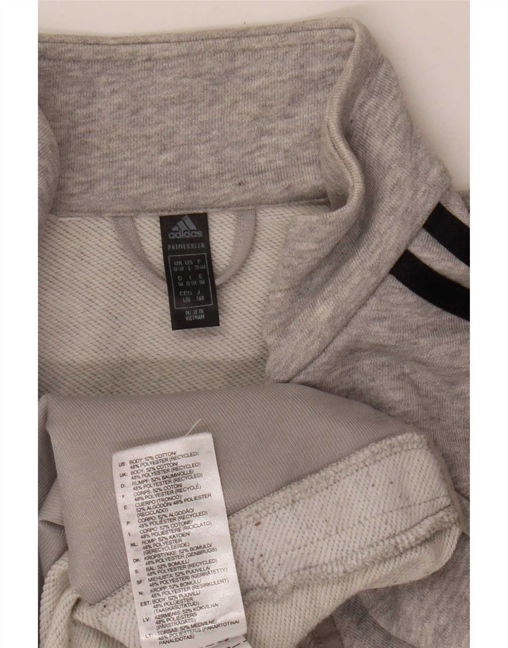 Giacca Top della Tuta da Ragazzo Adidas 13-14 Anni in Cotone Grigio