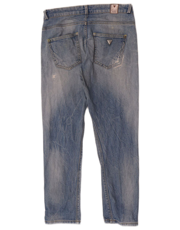 Jeans slim invecchiati Guess da donna W26 L24 cotone blu