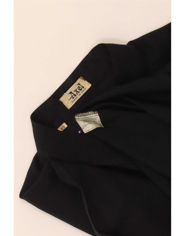 Camicetta camicia vintage da donna IT 46 grande acetato nero