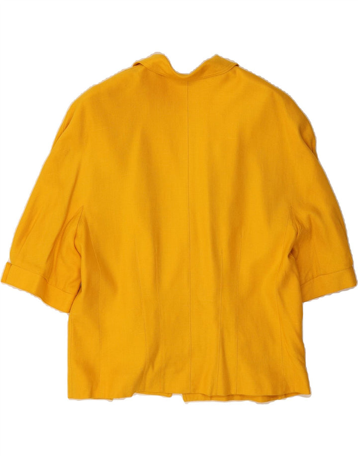 HARDOB Womens 3/4 Sleeve Double Breasted Blazer Jacket UK 20 2XL Yellow Vintage Hardob and Second-Hand Hardob from Messina Hembry 