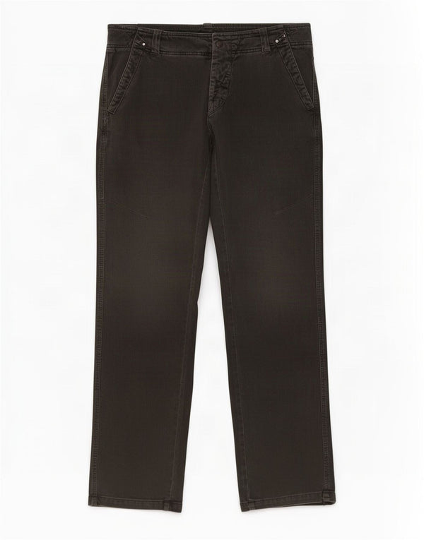 Pantaloni Chino Dritti Uomo Trussardi W34 L34 Cotone Kaki