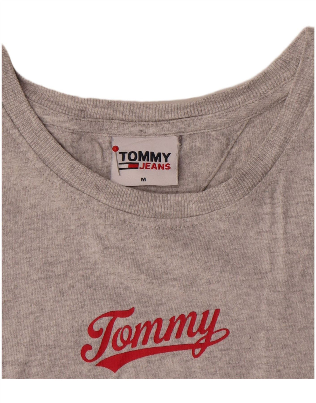 T-shirt grafica da uomo Tommy Hilfiger Top in cotone grigio medio