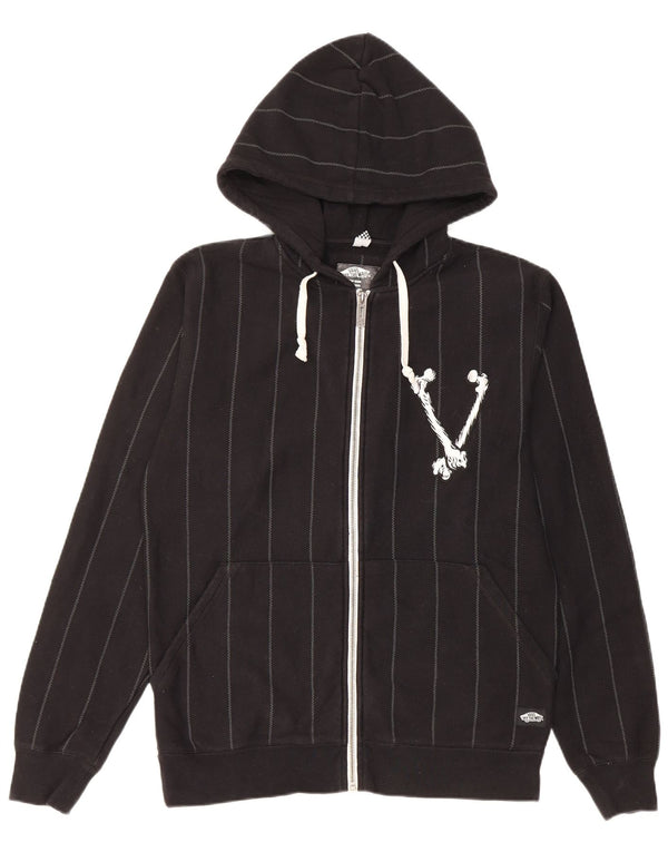 Maglione con cappuccio e zip da uomo Vans piccolo in cotone a righe nere