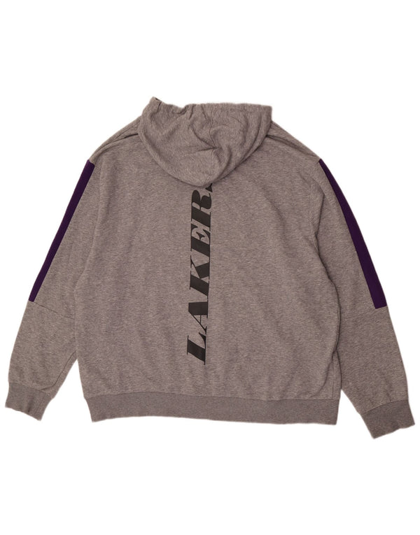 Felpa con cappuccio grafica da uomo New Era dei Los Angeles Lakers 2XL color block grigio