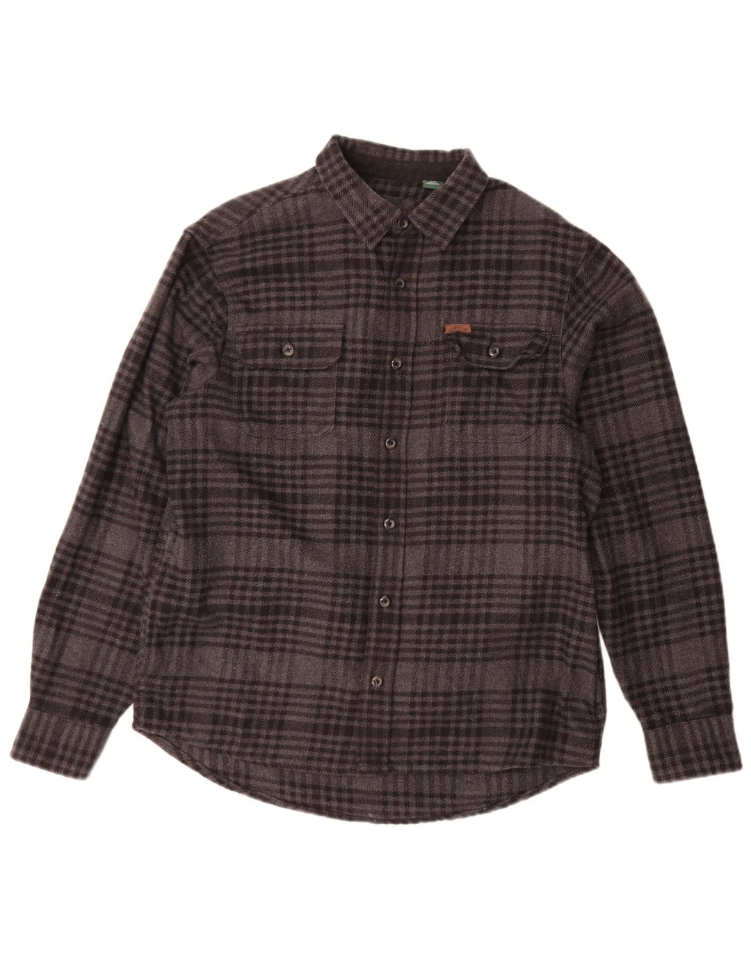 ORVIS Camicia in flanella da uomo in cotone a quadri grigio medio