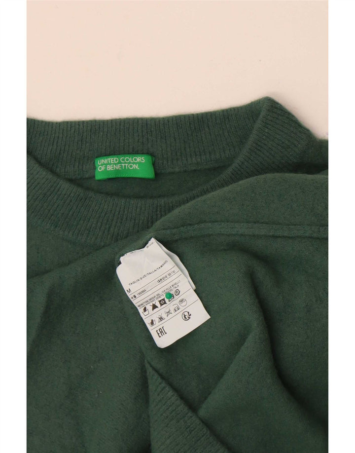 Benetton Maglione a collo alto da donna UK 14 Lana verde medio