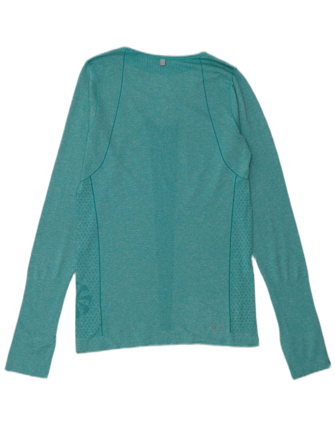 Top Nike Dri Fit da donna a manica lunga UK 10 Small Poliestere chiazzato verde