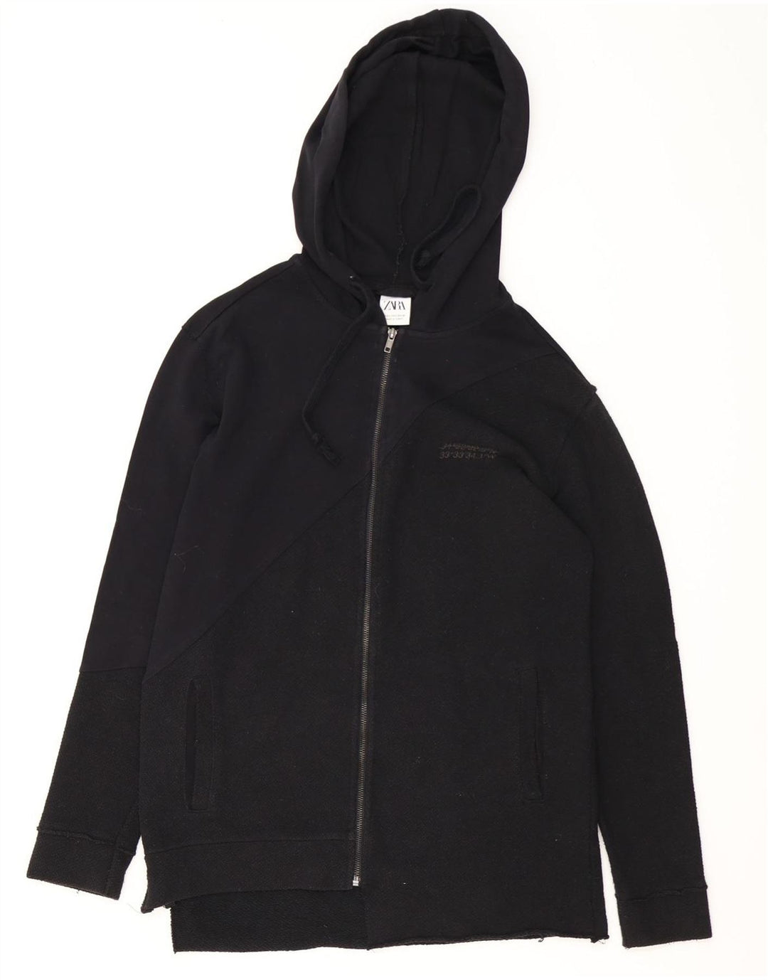 Maglione con cappuccio e zip Zara da uomo piccolo in cotone nero