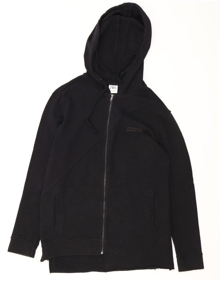 Maglione con cappuccio e zip Zara da uomo piccolo in cotone nero