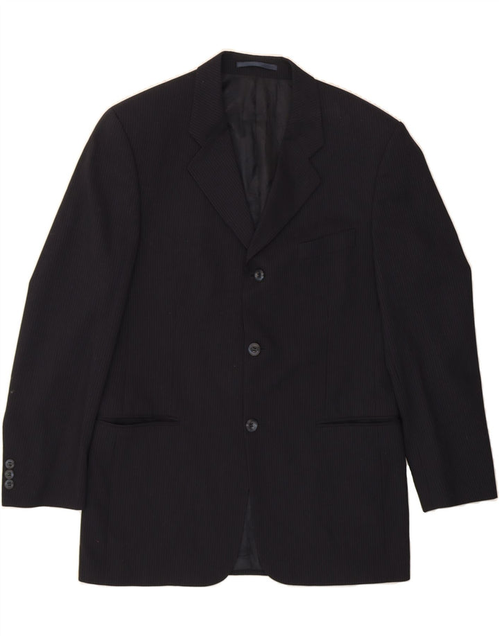 PIERRE CARDIN Mens 3 Button Blazer Jacket UK 40 Large Navy Blue Pinstripe Vintage Pierre Cardin and Second-Hand Pierre Cardin from Messina Hembry 