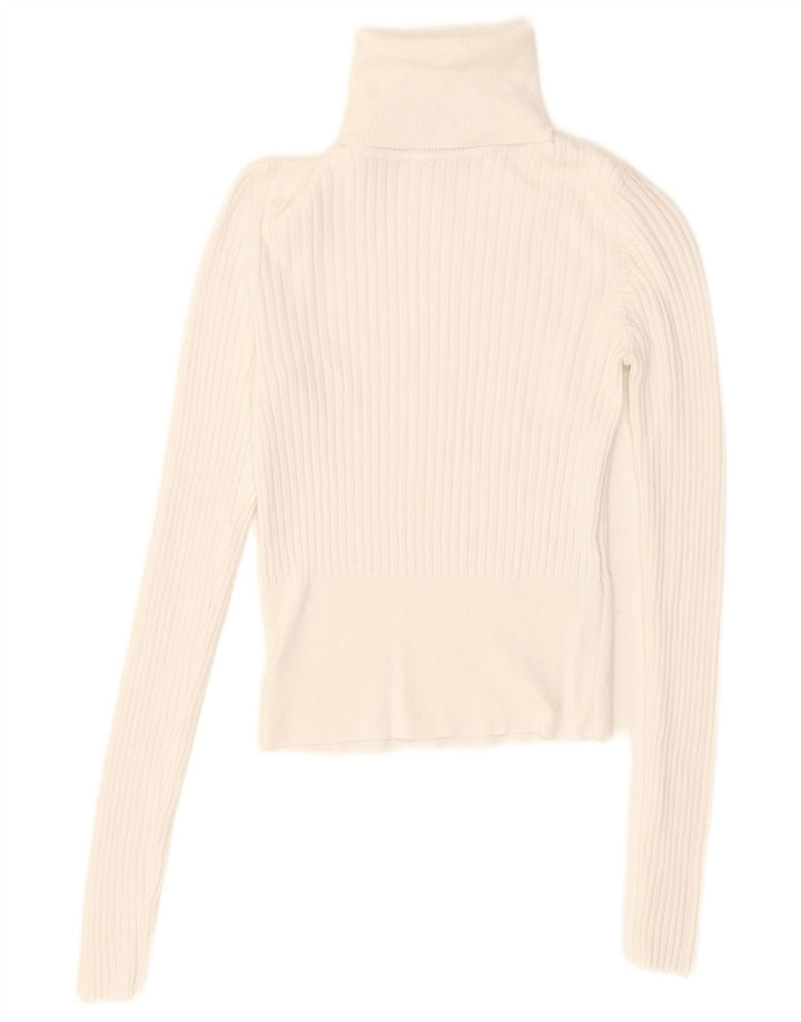 Top Zara da donna con collo alto e camicetta corta UK 8 Small in viscosa bianca