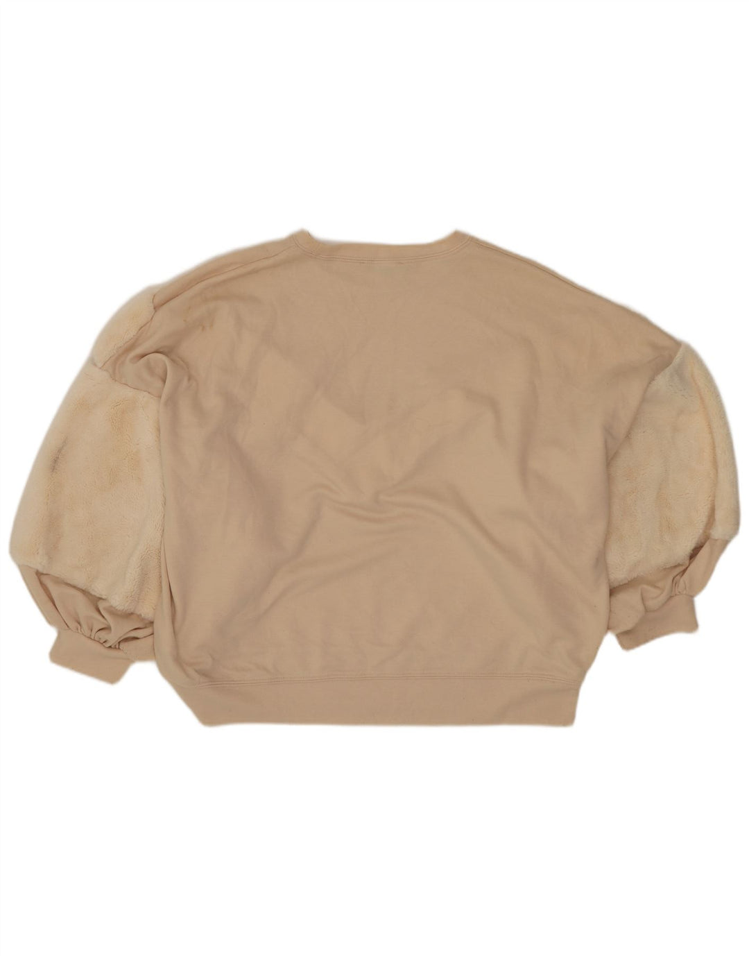 Felpa corta oversize da donna Zara UK 10 piccola bianco sporco