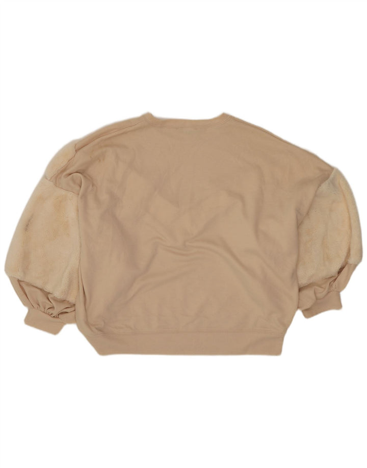 Felpa corta oversize da donna Zara UK 10 piccola bianco sporco