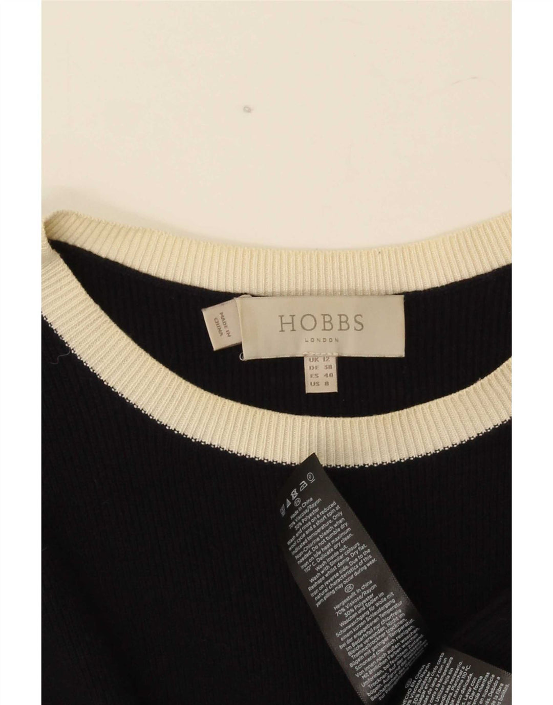 Abito maglione da donna Hobbs UK 12 medio rayon blu navy